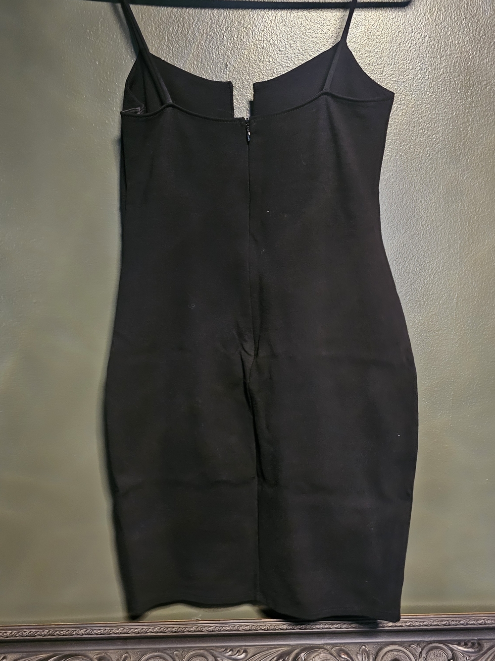 Solemio Black Spaghetti-Strap Bodycon Mini Dress - Picture 2 of 3